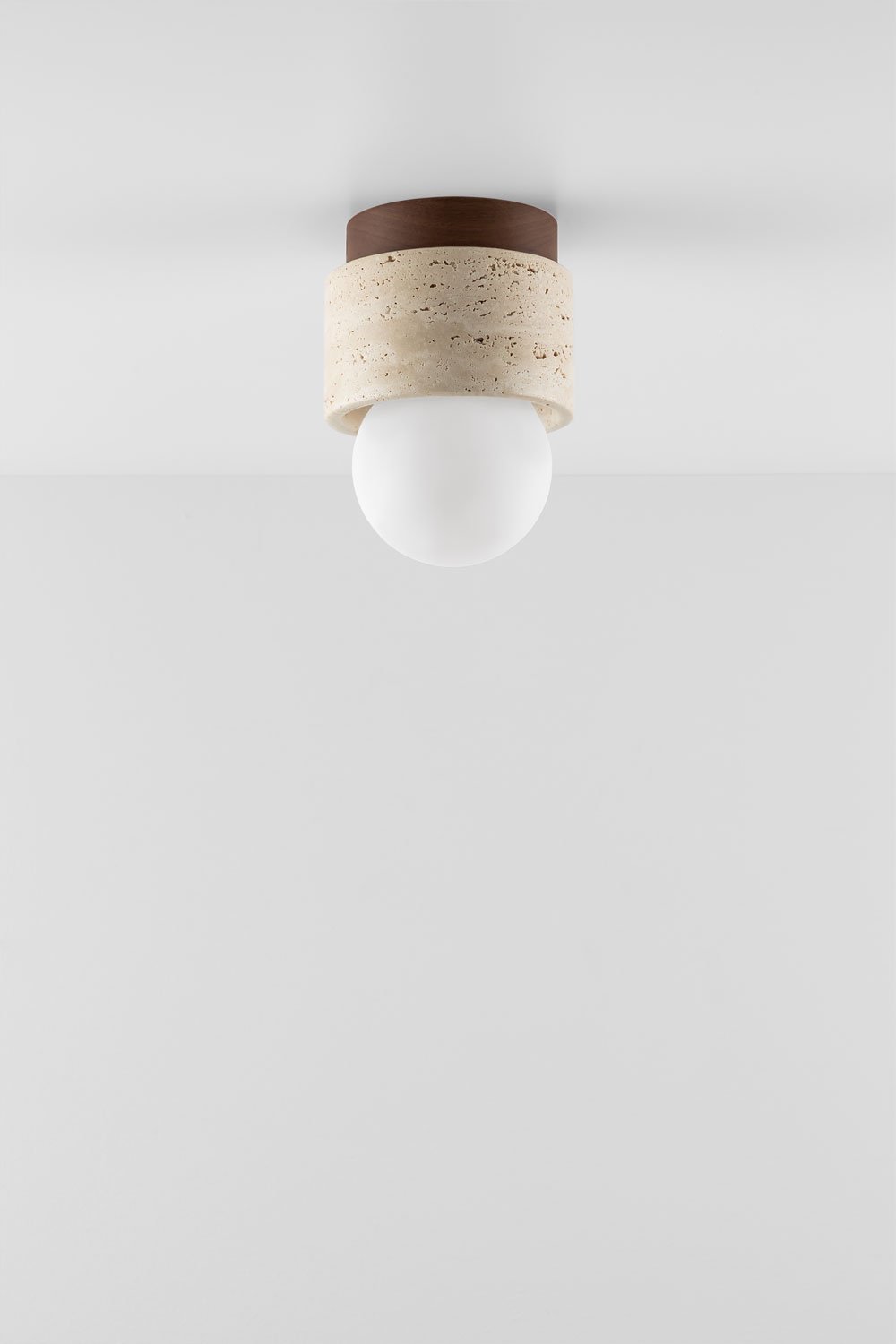 Sklum Davise Deckenlampe Aus Travertin Und Holz