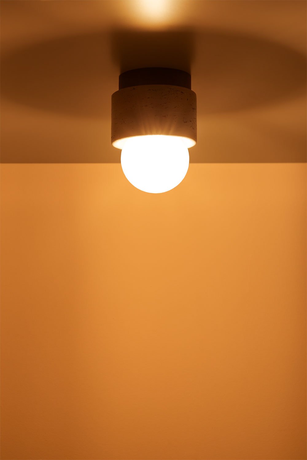 Sklum Davise Deckenlampe Aus Travertin Und Holz