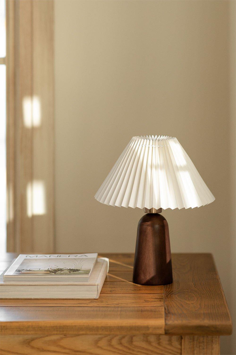 sklum Drewniana lampa stołowa Jeremaia