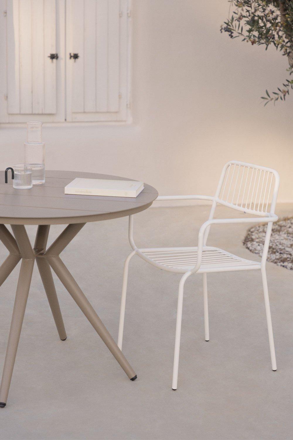 sklum Elton stackable garden chair with armrests
