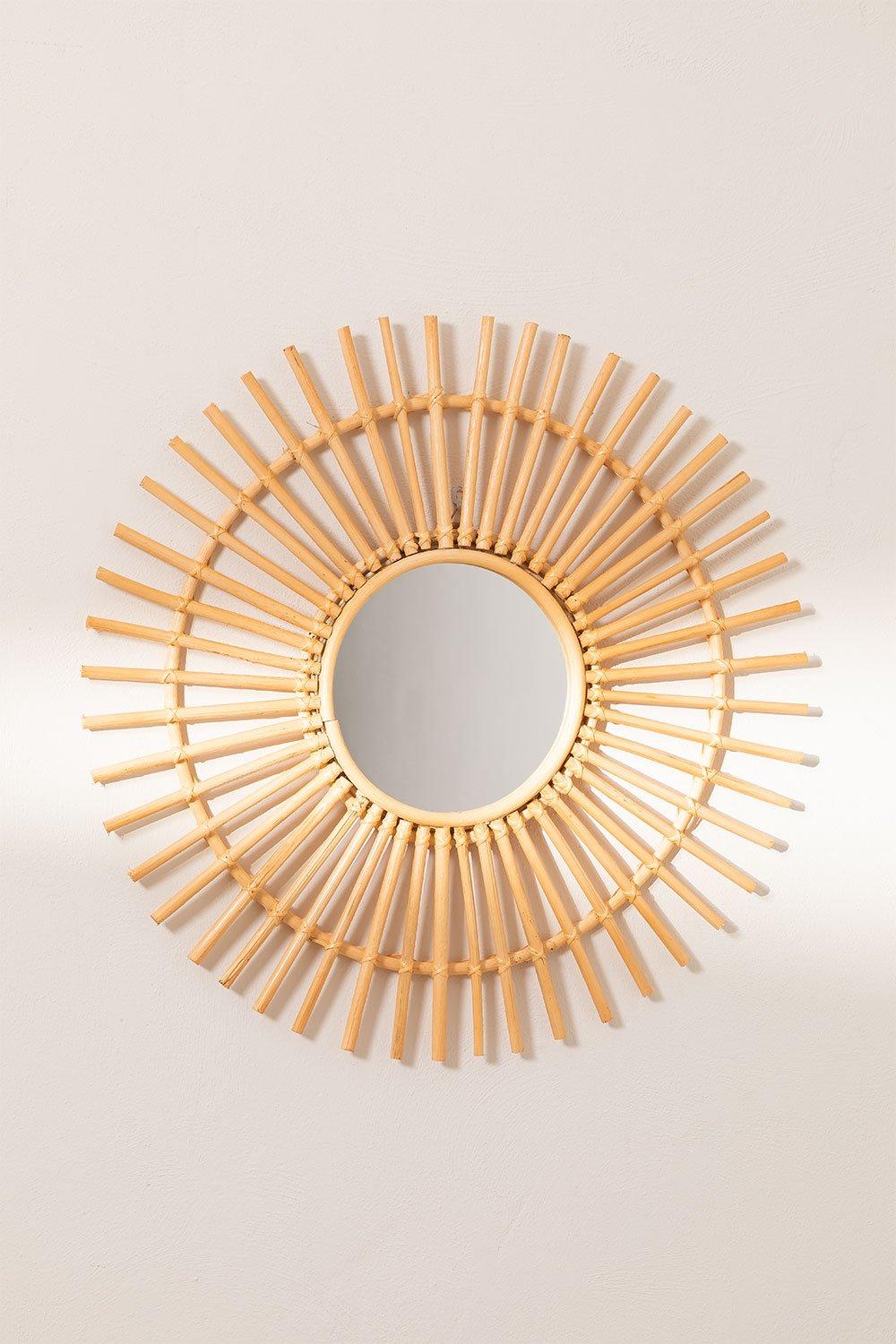 Sklum Espejo De Pared Redondo En Ratán (Ø60 Cm) Beku