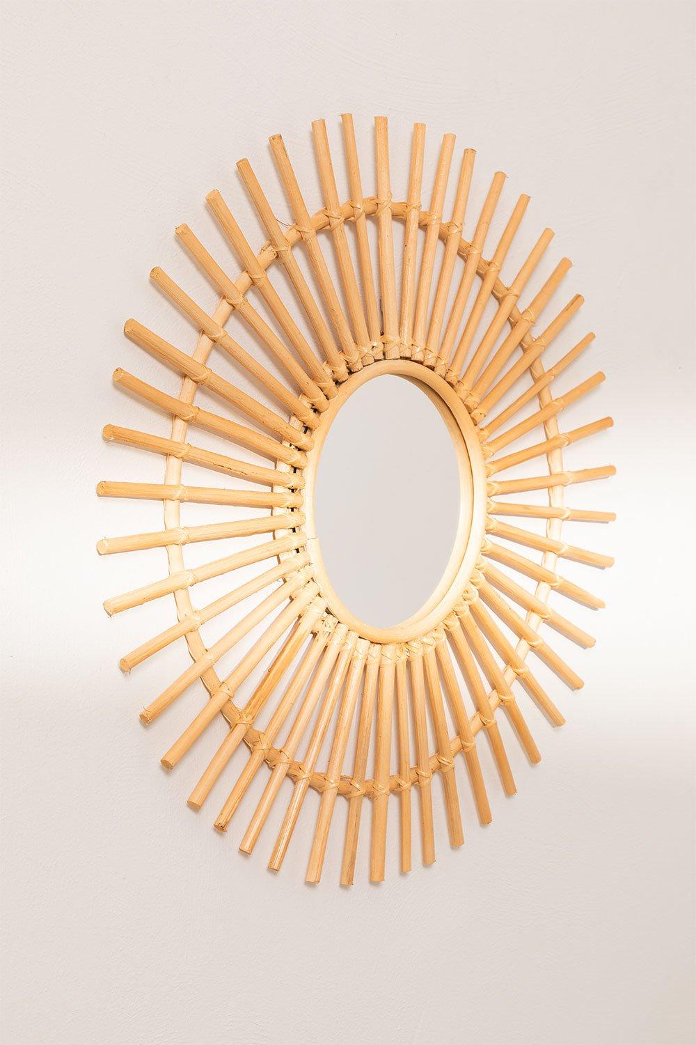 Sklum Espejo De Pared Redondo En Ratán (Ø60 Cm) Beku