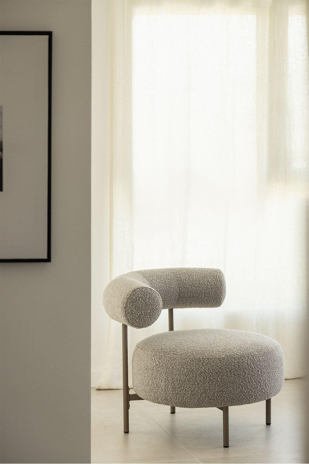 sklum Fauteuil Arieta en tissu bouclé