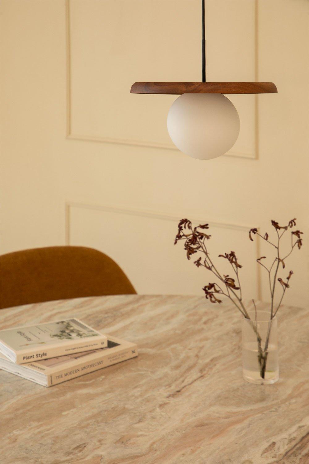 sklum Freidy Acacia Wood Ceiling Lamp