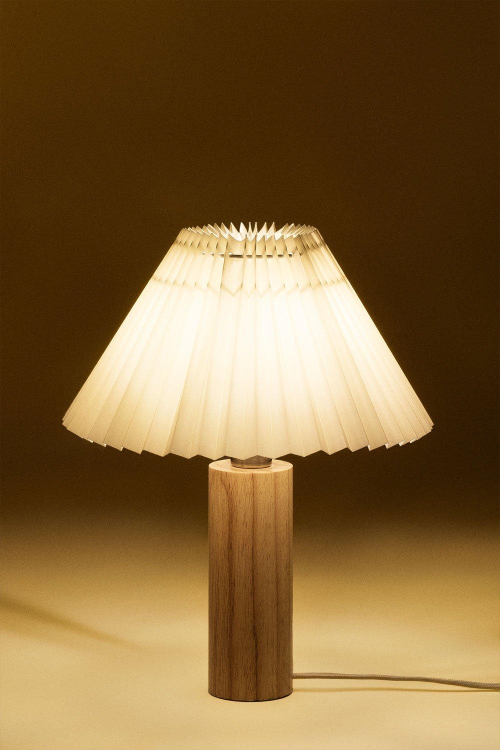 Sklum Gaines Rubber Wood Table Lamp