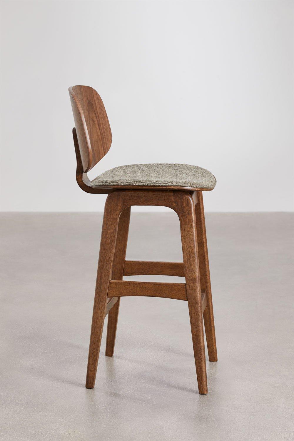 Sklum High Stool In Wood And Upholstered Canada