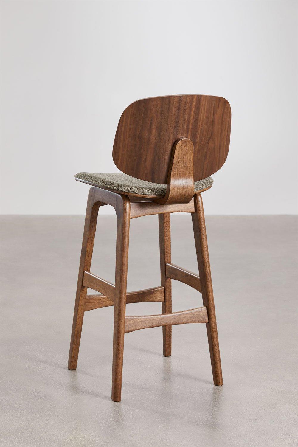 Sklum High Stool In Wood And Upholstered Canada