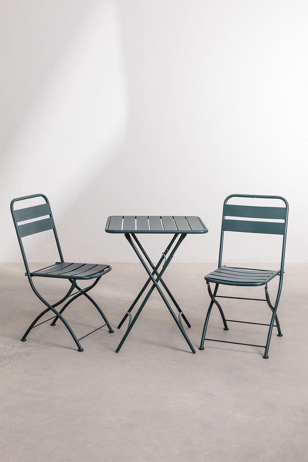 Sklum Janti Tuintafelset (60x60 Cm) En 2 Klapstoelen