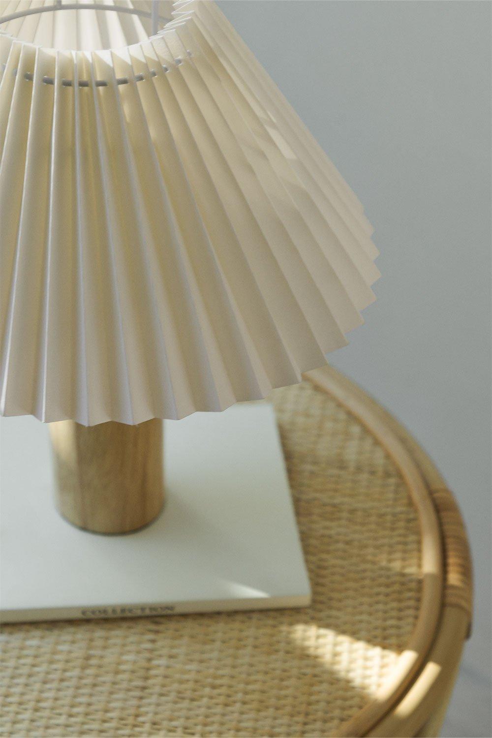 Sklum Lampa Stołowa Gaines Z Drewna Gumowego