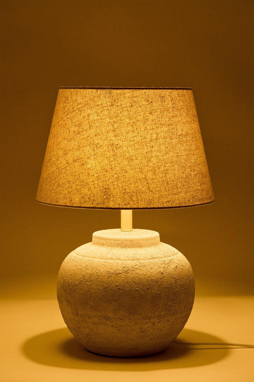 Sklum Lampa Stołowa Kenaris Z Ceramiki I Lnu