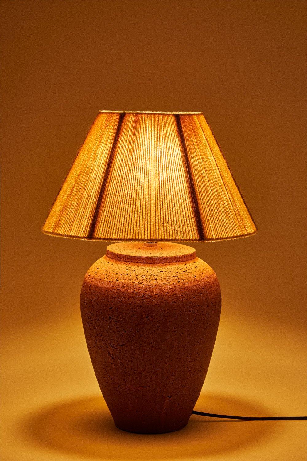 Sklum Lampa Stołowa Verena Z Wełny I Terakoty