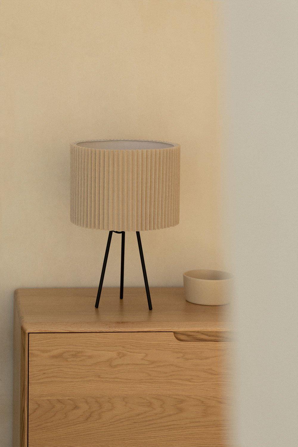 sklum Lámpara de Mesa en Lino y Metal Quintelia