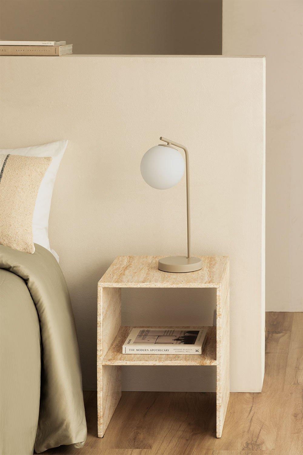 sklum Lámpara de mesa en metal y cristal Alligier