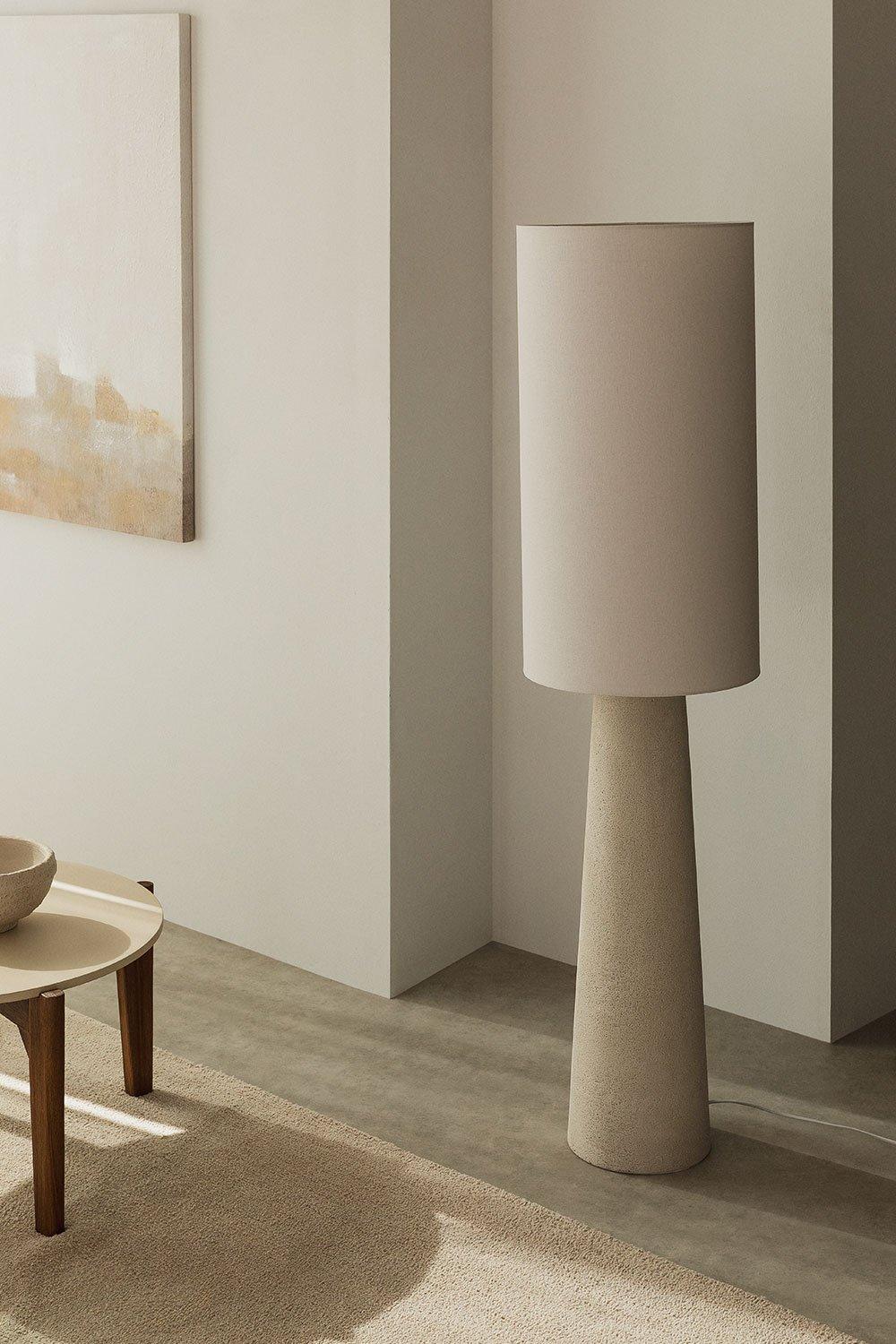 sklum Loana Linen and Fiberglass Floor Lamp