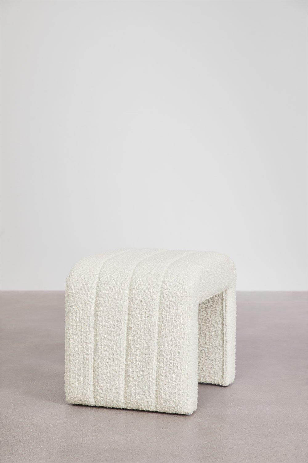 Sklum Low Stool In Vera Bouclé Fabric