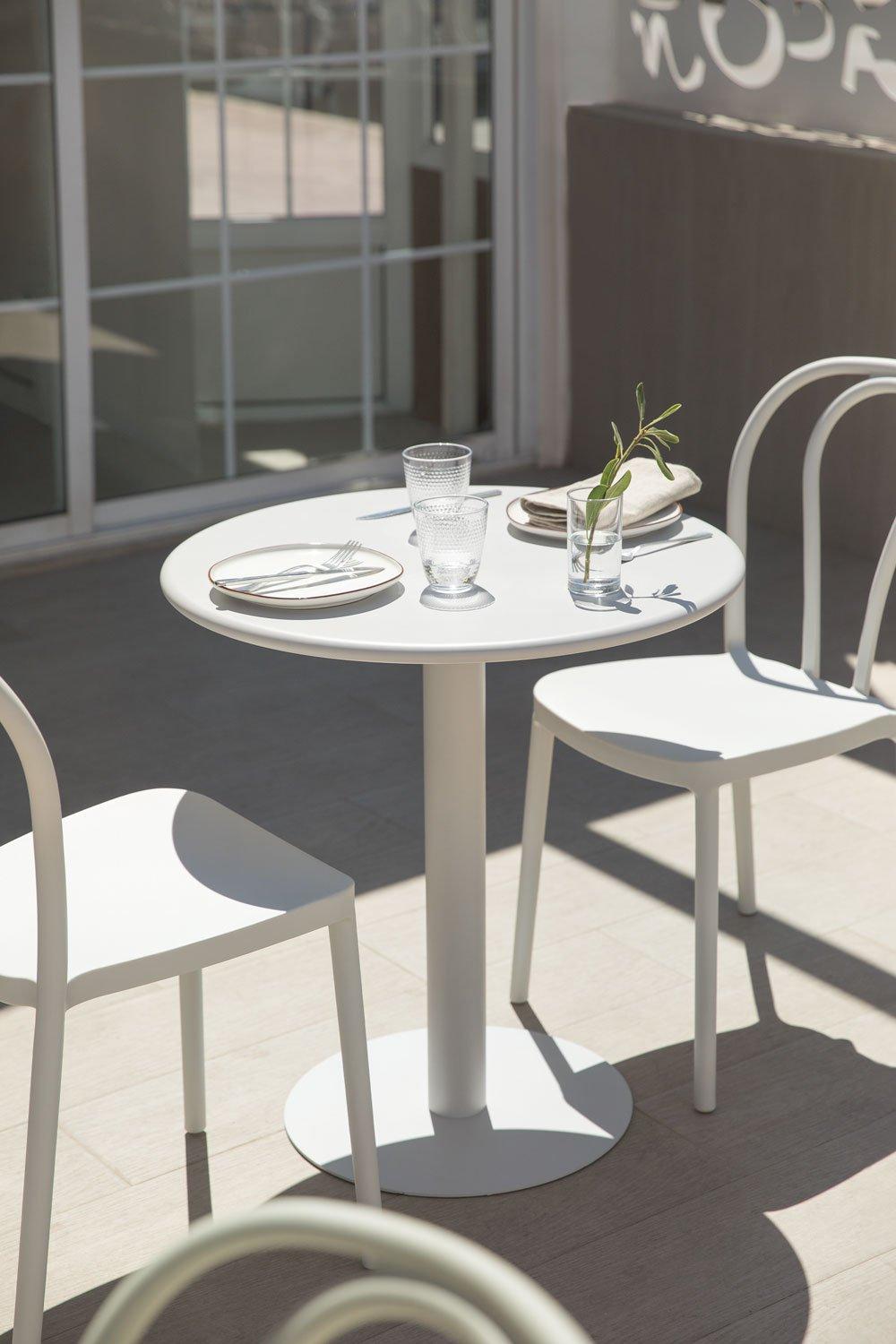 Sklum Mesa De Jardín Redonda Ø70 Cm En Metal Mizzi