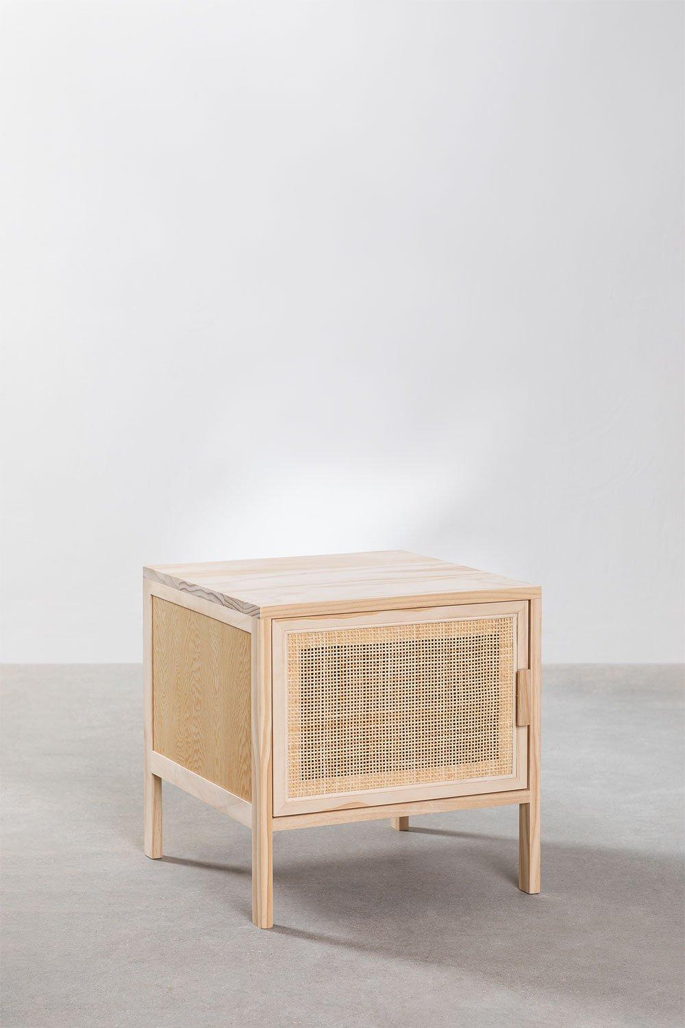 Sklum Mesita De Noche En Ratán Y Madera Reyna