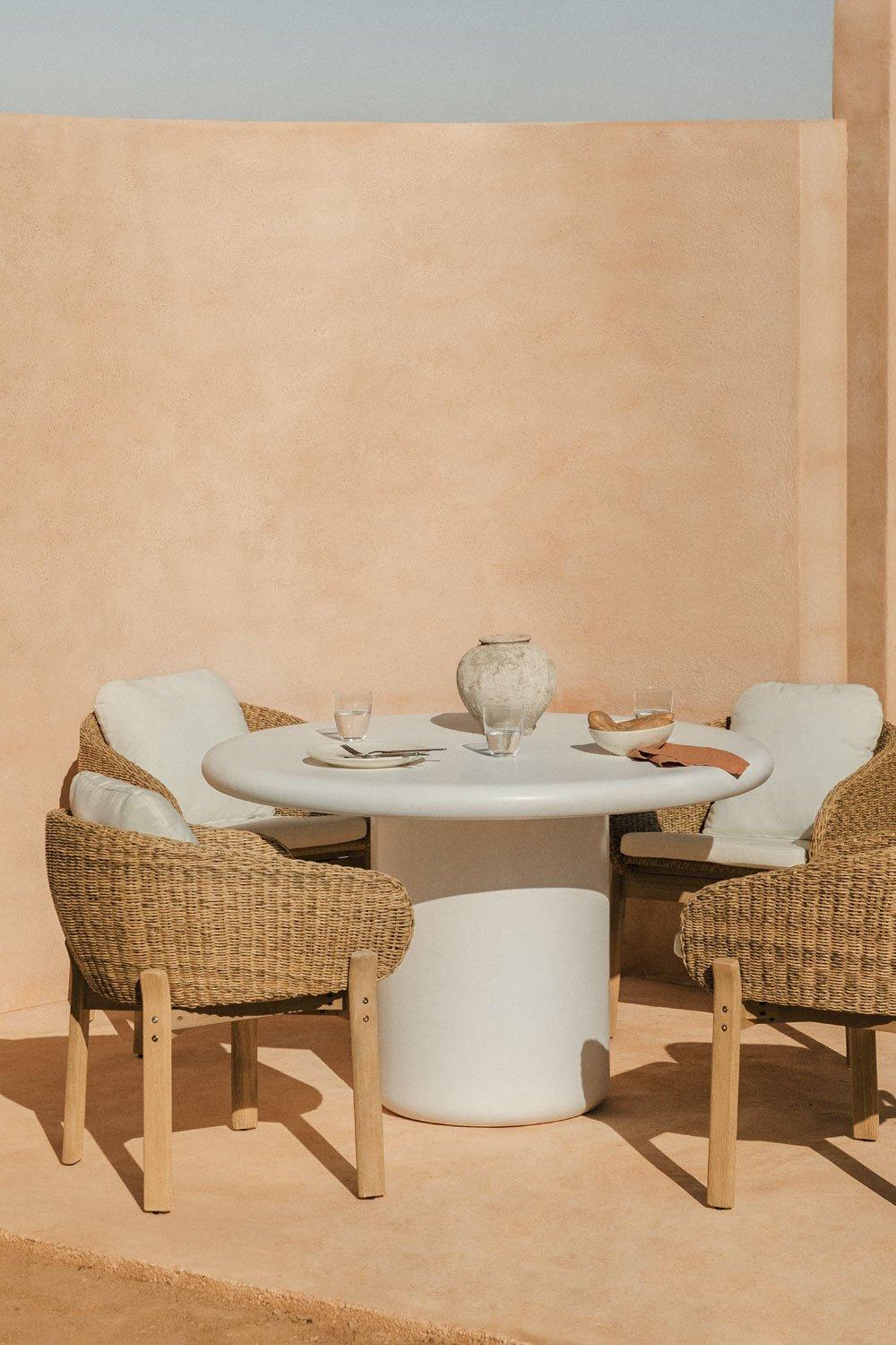 sklum Namara round cement garden table