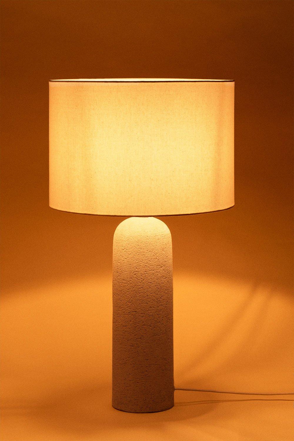 Sklum Otile-Tischlampe Aus Leinen Und Glasfaser