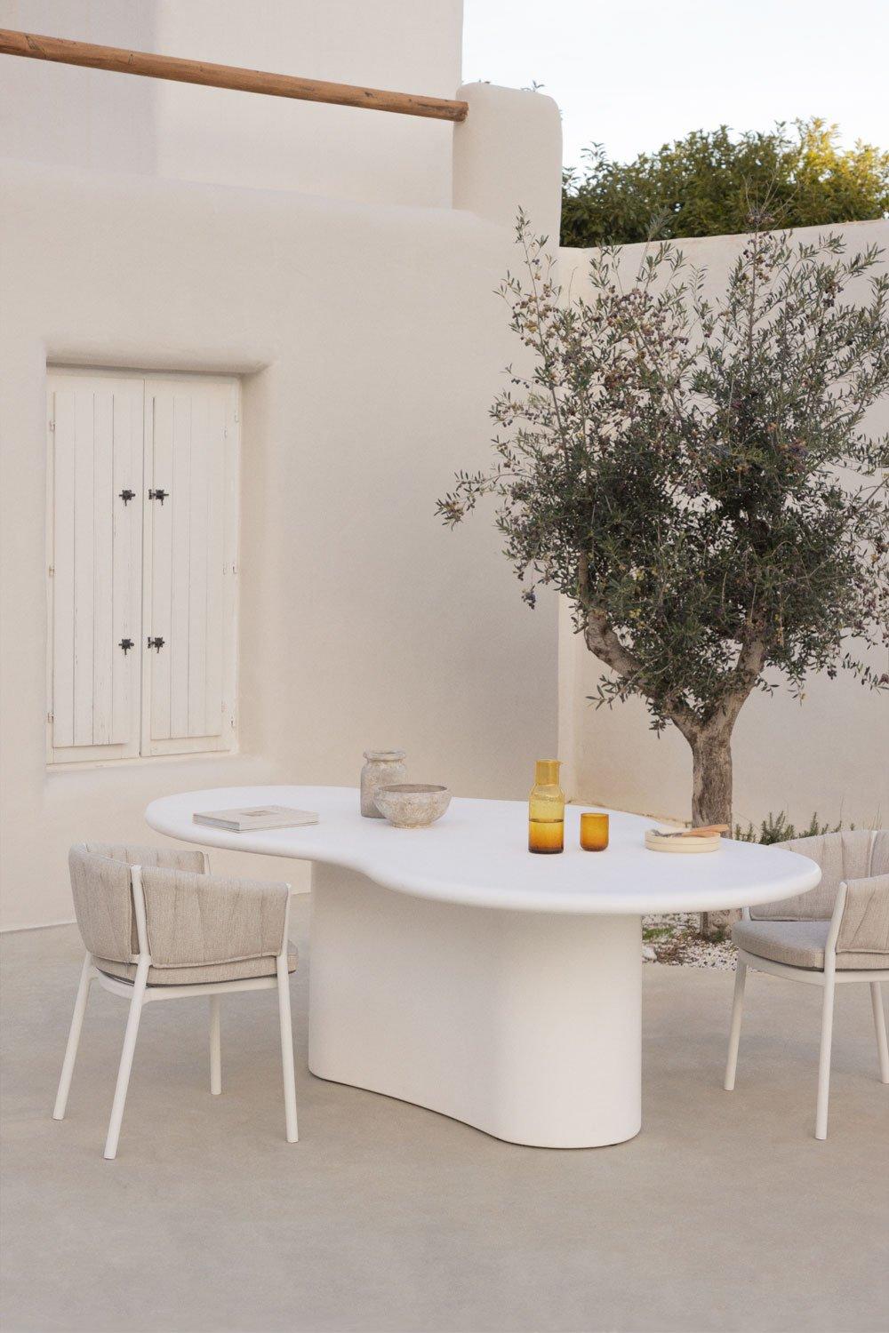 sklum Oval garden table 230x130 cm in Vaduz cement