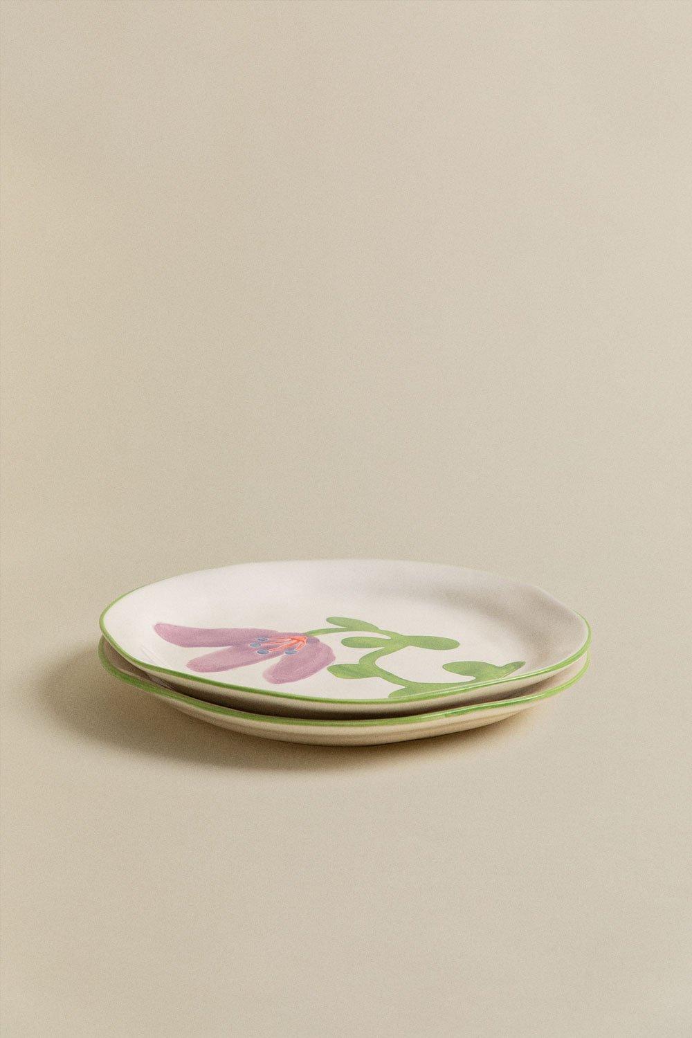 Sklum Pack De 2 Platos De Postre En Gres Marneda