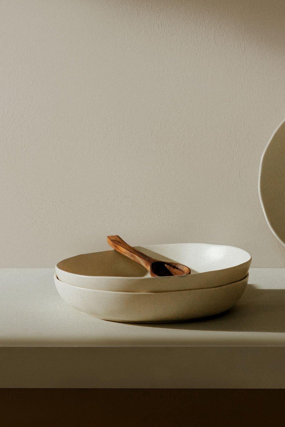 sklum Pack de 2 Platos Hondos en Gres Belvere