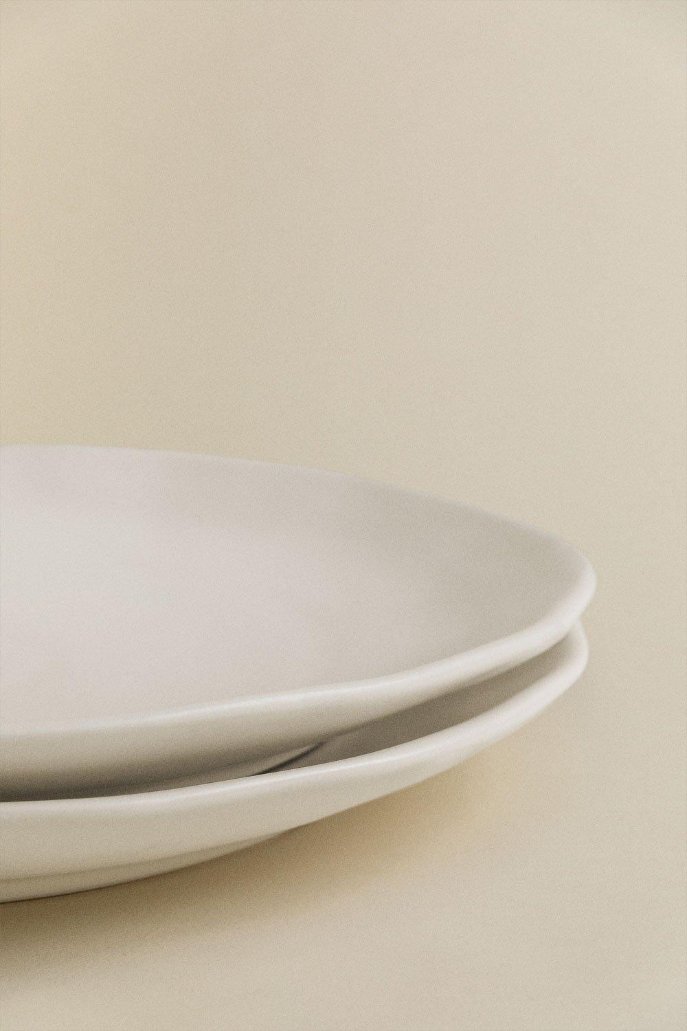 Sklum Pack De 2 Platos Llanos En Gres Belvere