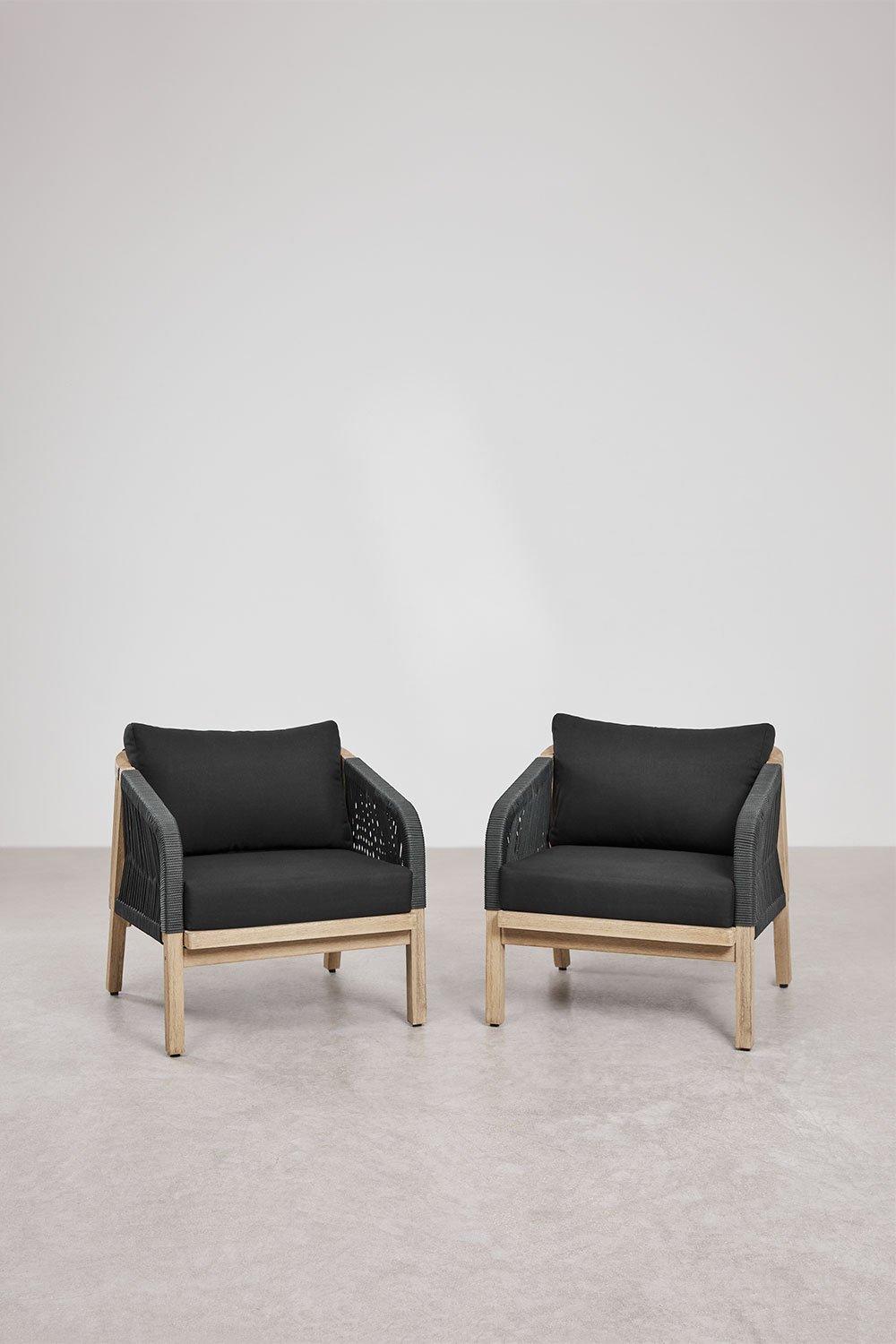 sklum Pack de 2 sillones en madera de acacia Dubai