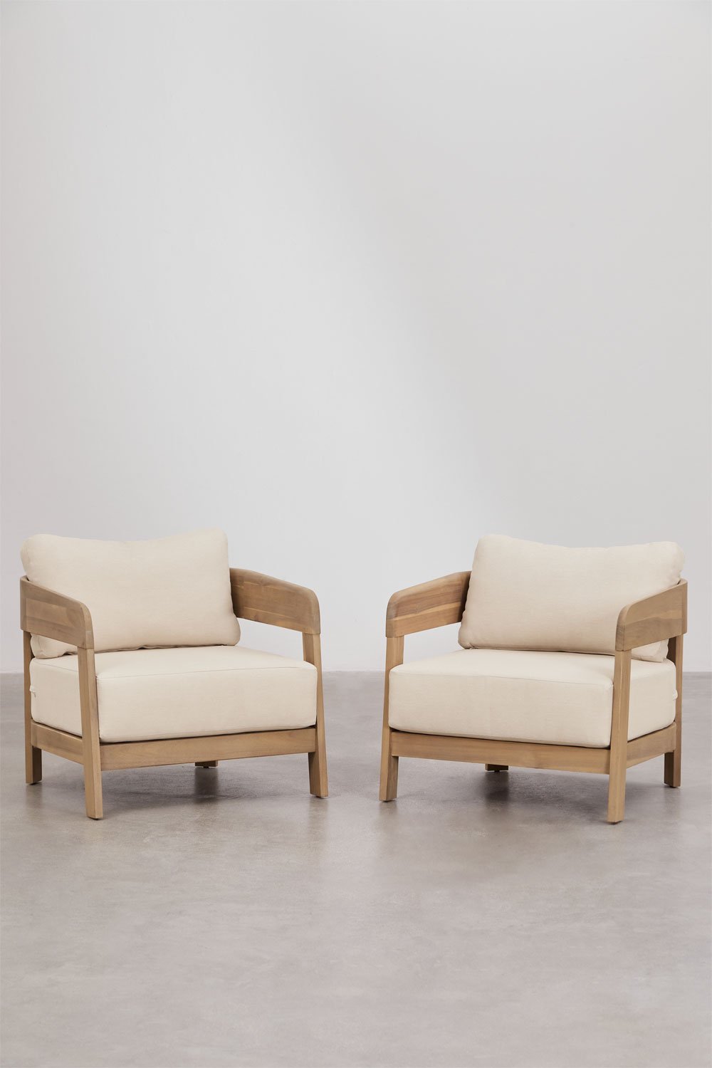 sklum Pack de 2 sillones en madera de acacia Uleno