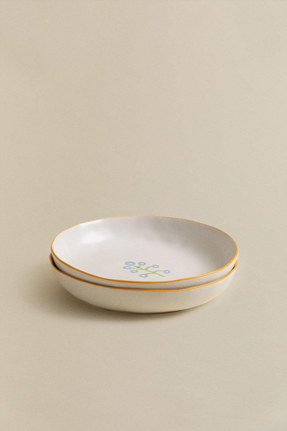 Sklum Pack Of 2 Marneda Stoneware Deep Plates