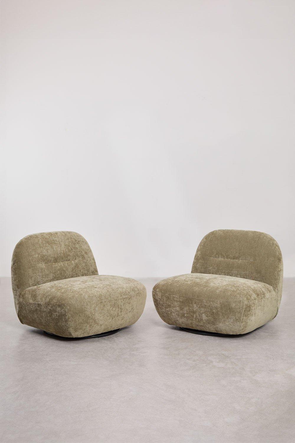 Sklum Packung Mit 2 Sernin Chenille-Drehsesseln