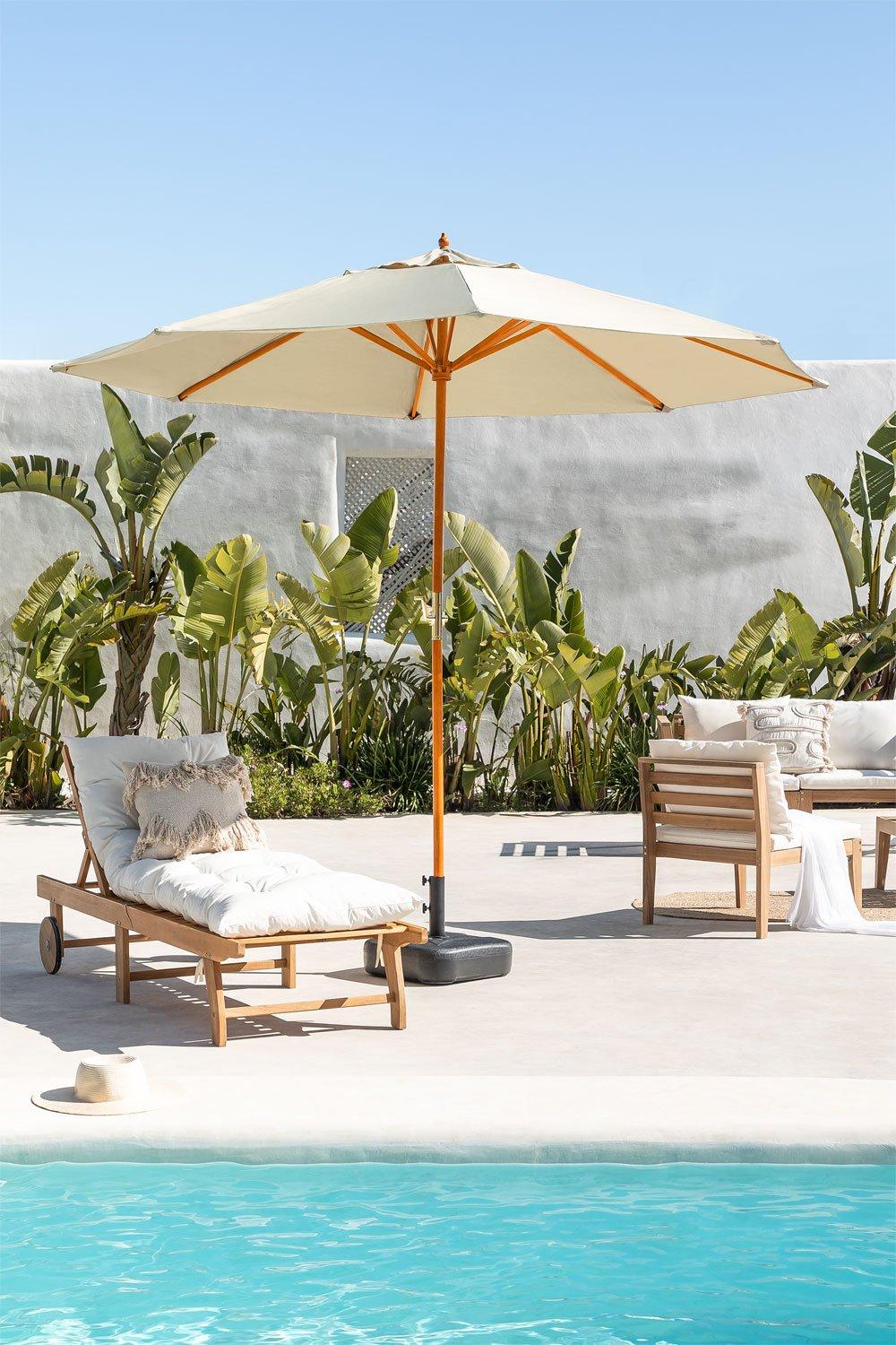 sklum Parasol z tkaniny i drewna Ø290 cm Cretas