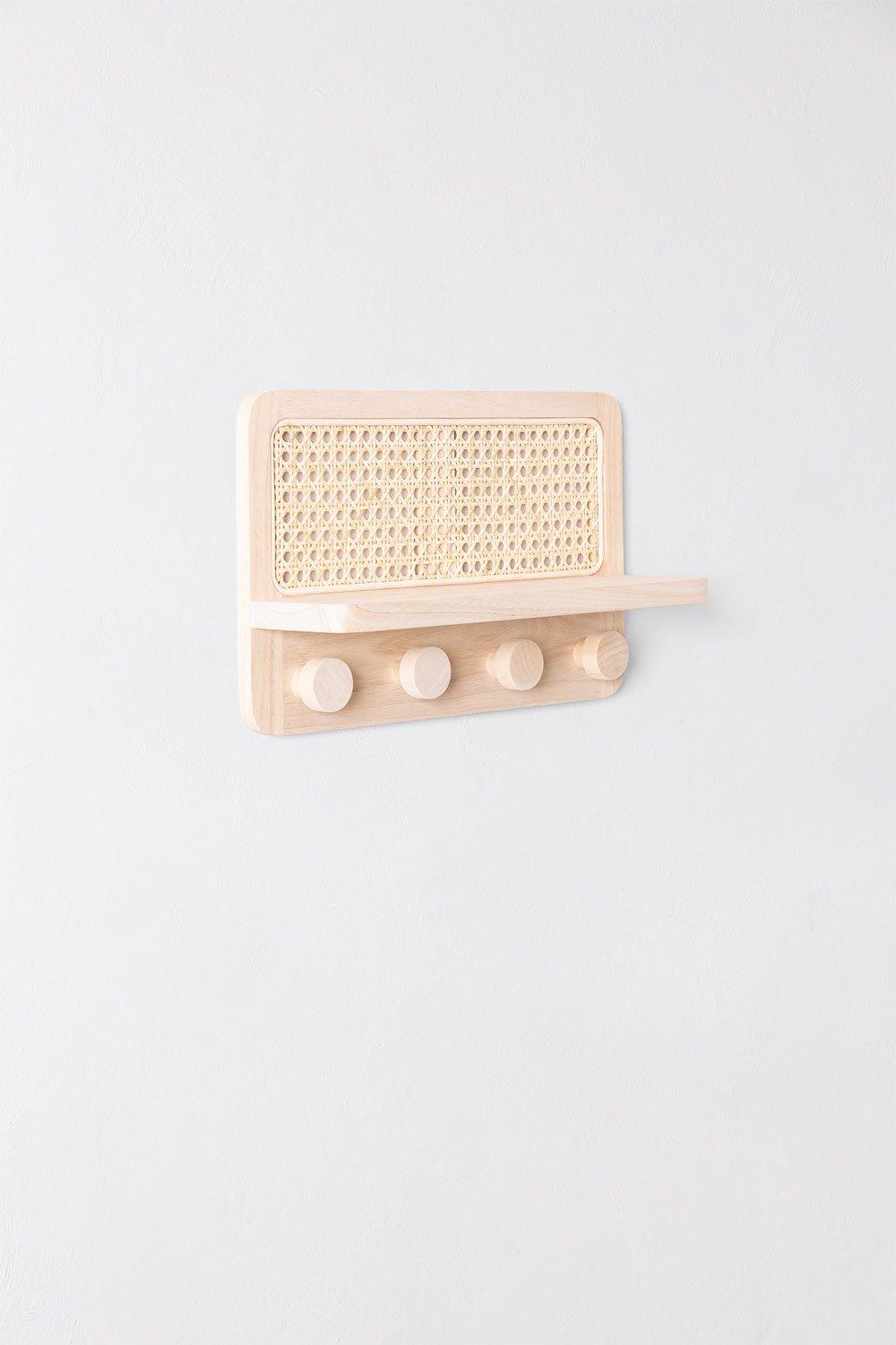 Sklum Perchero De Pared Con Estante En Ratán Riley
