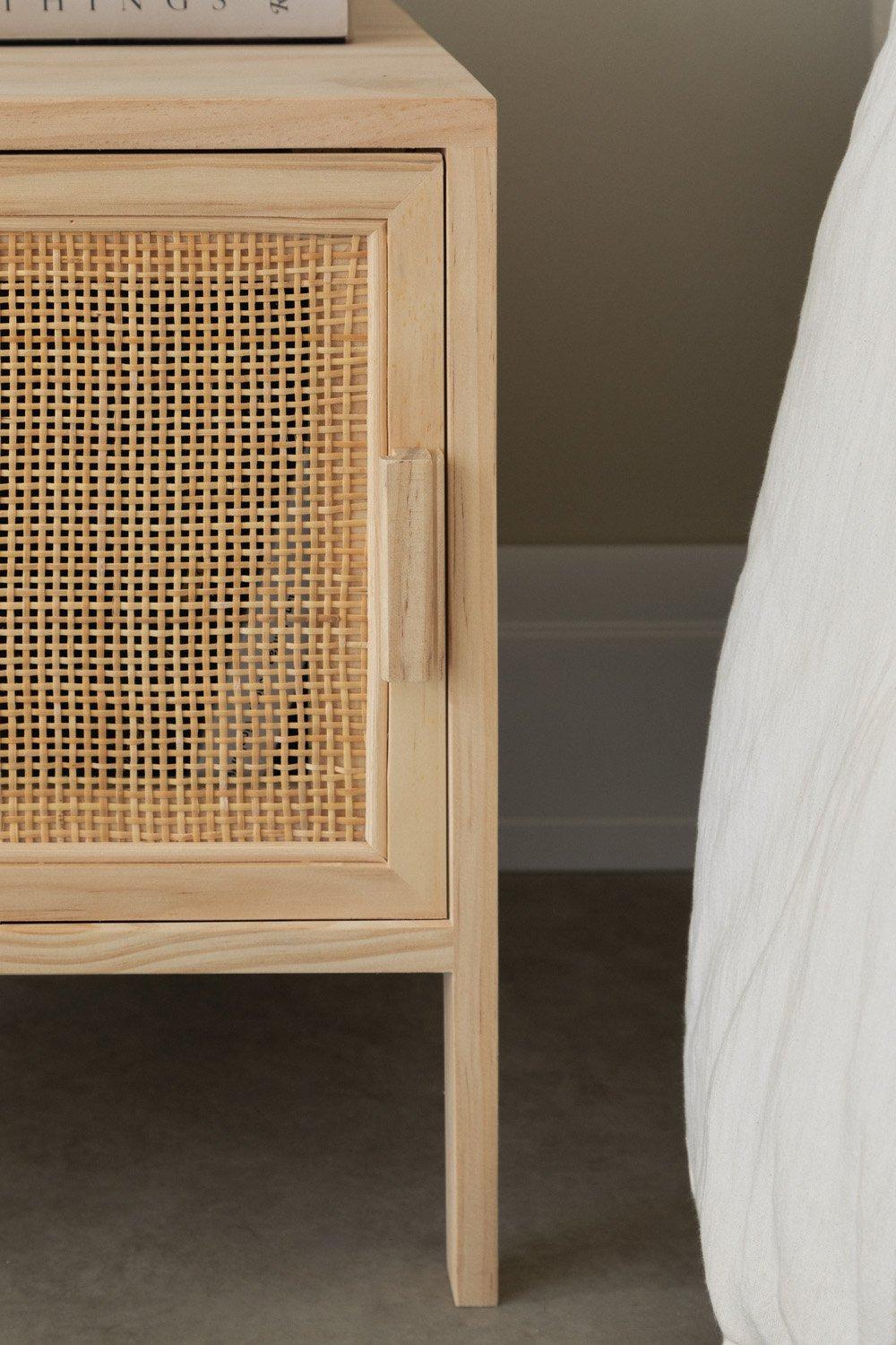 Sklum Rattan Bedside Table Reyna Wood