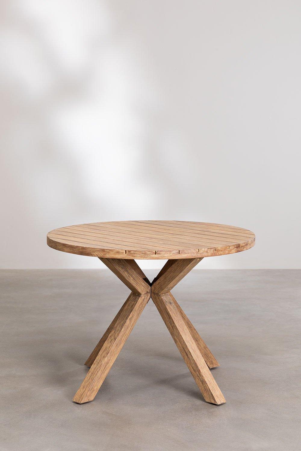 Sklum Round Garden Table In Eucalyptus Wood Naele