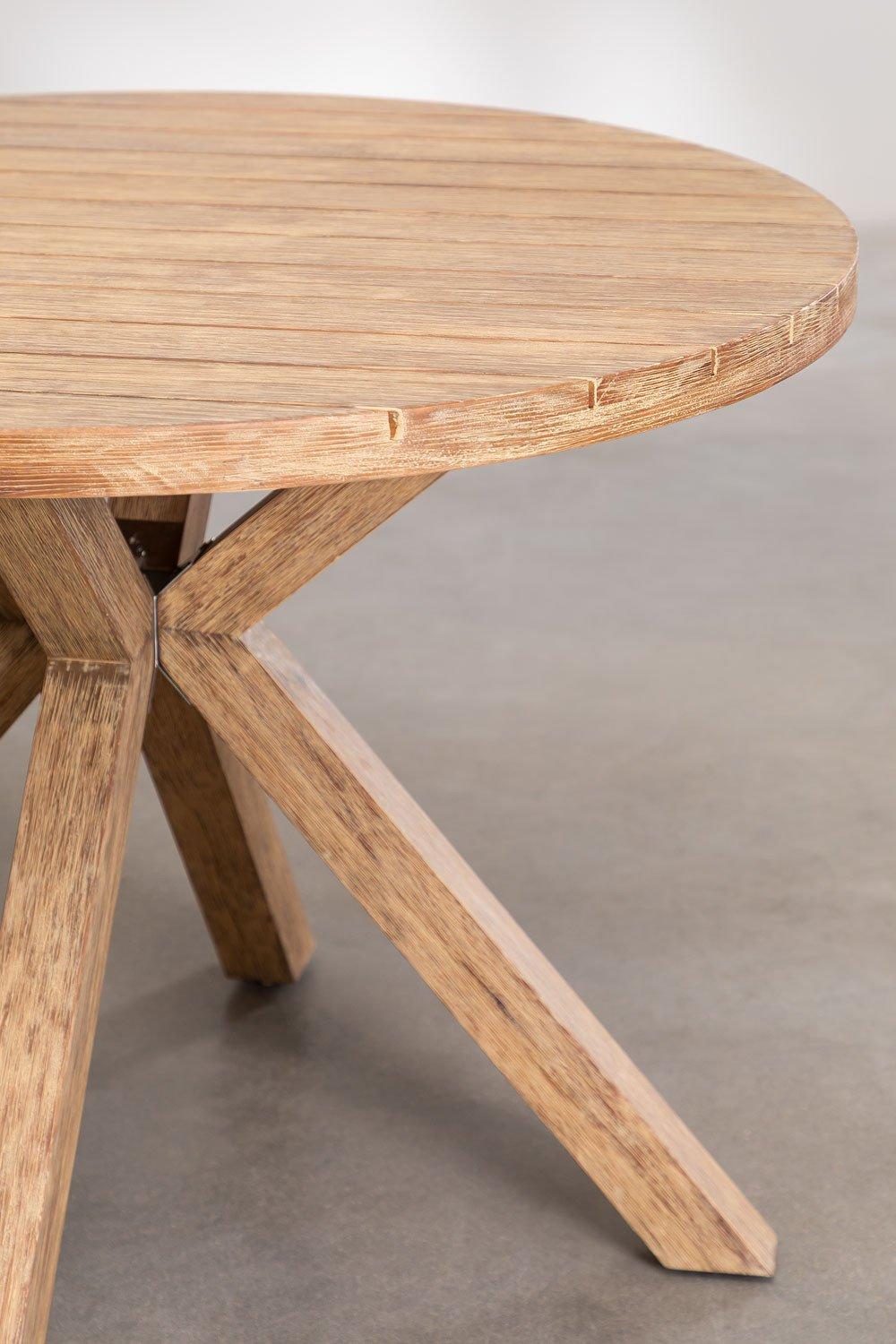 Sklum Round Garden Table In Eucalyptus Wood Naele