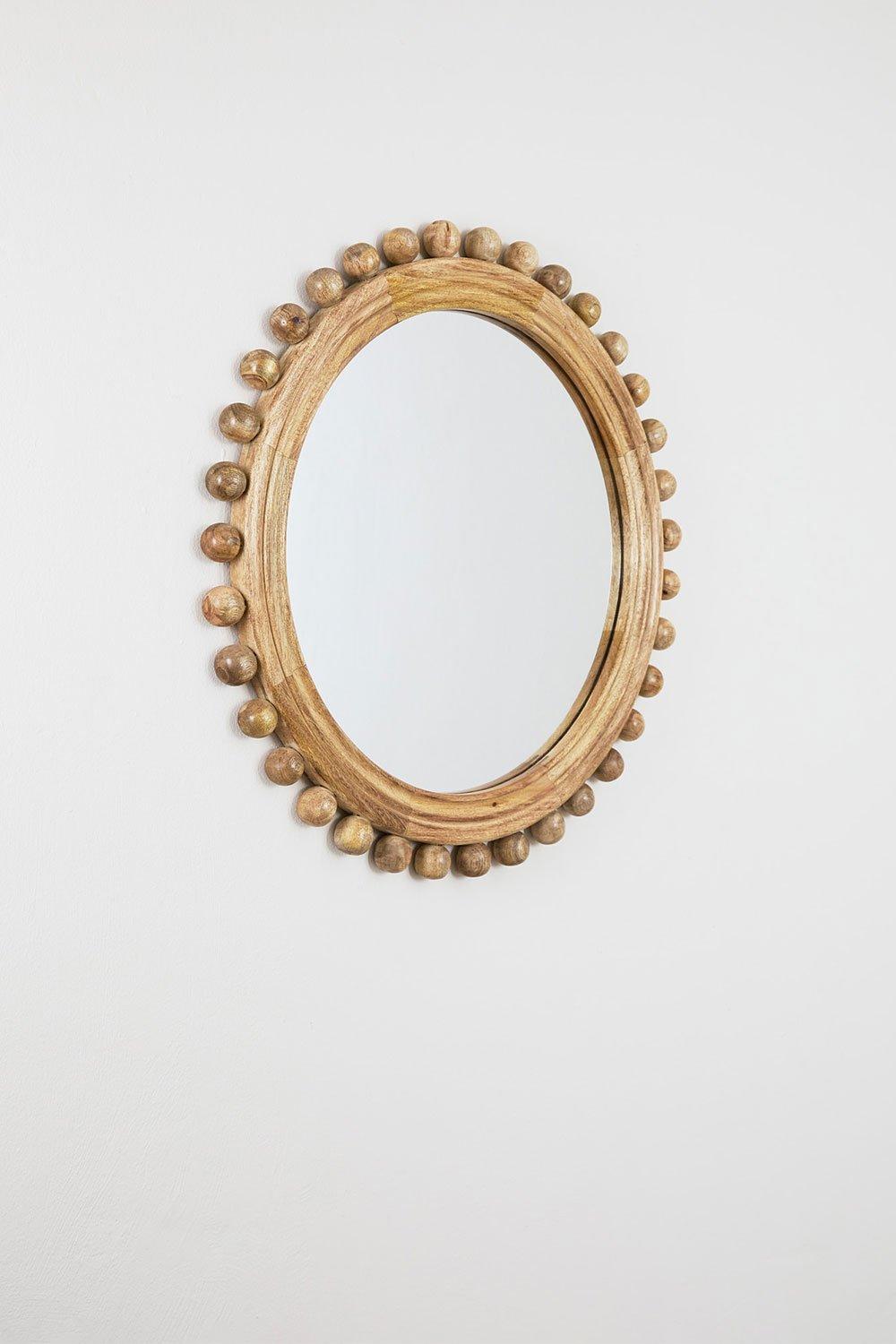 Sklum Round Mango Wood Wall Mirror (Ø80 Cm) Joey
