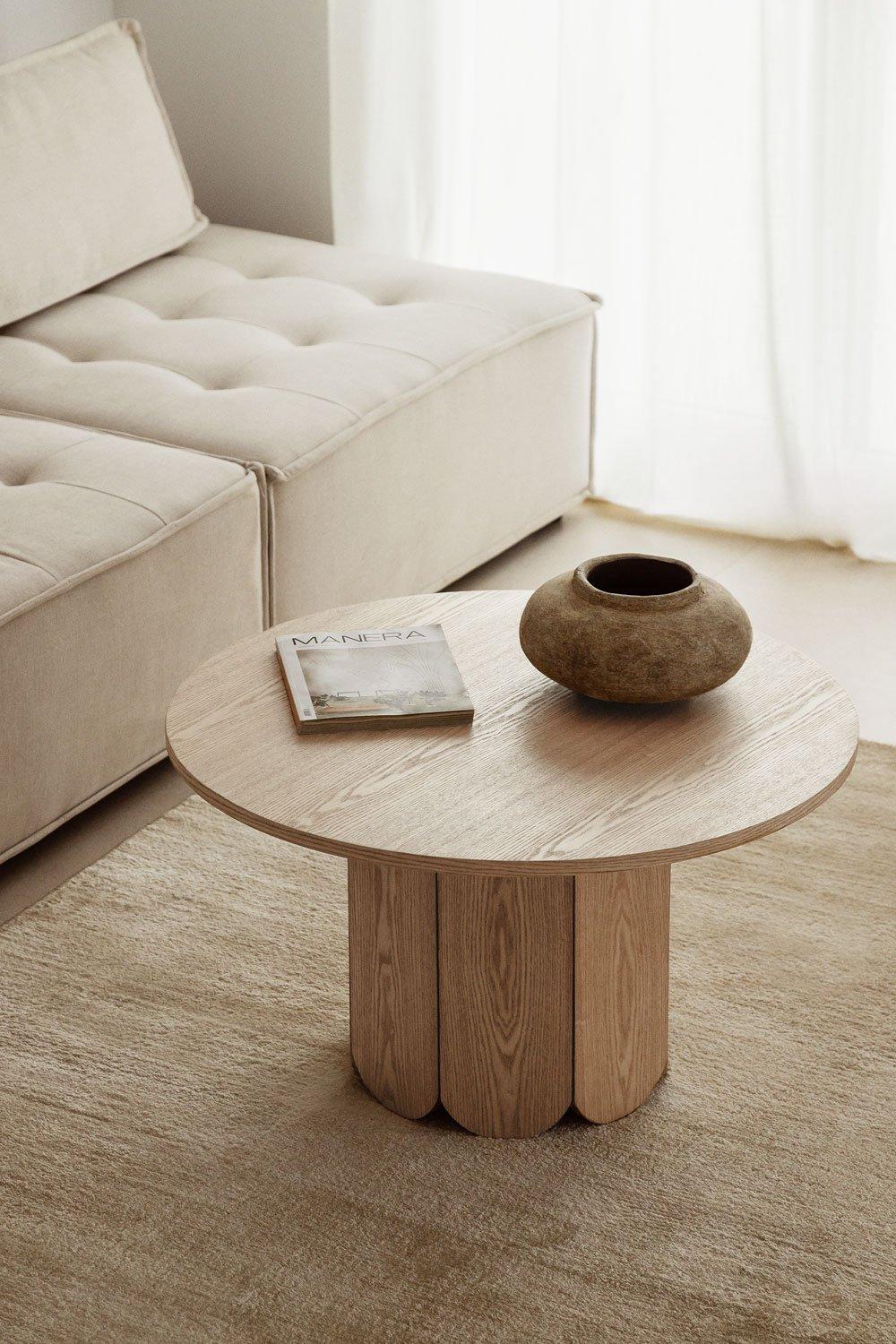 sklum Runder Couchtisch aus Holz (Ø80 cm) Vinesey