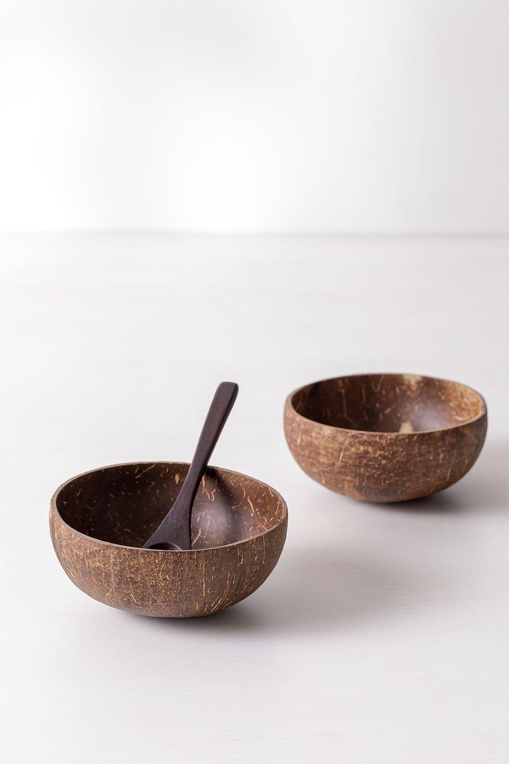 Sklum Set De 2 Bowls De Coco Y 2 Cucharas Island