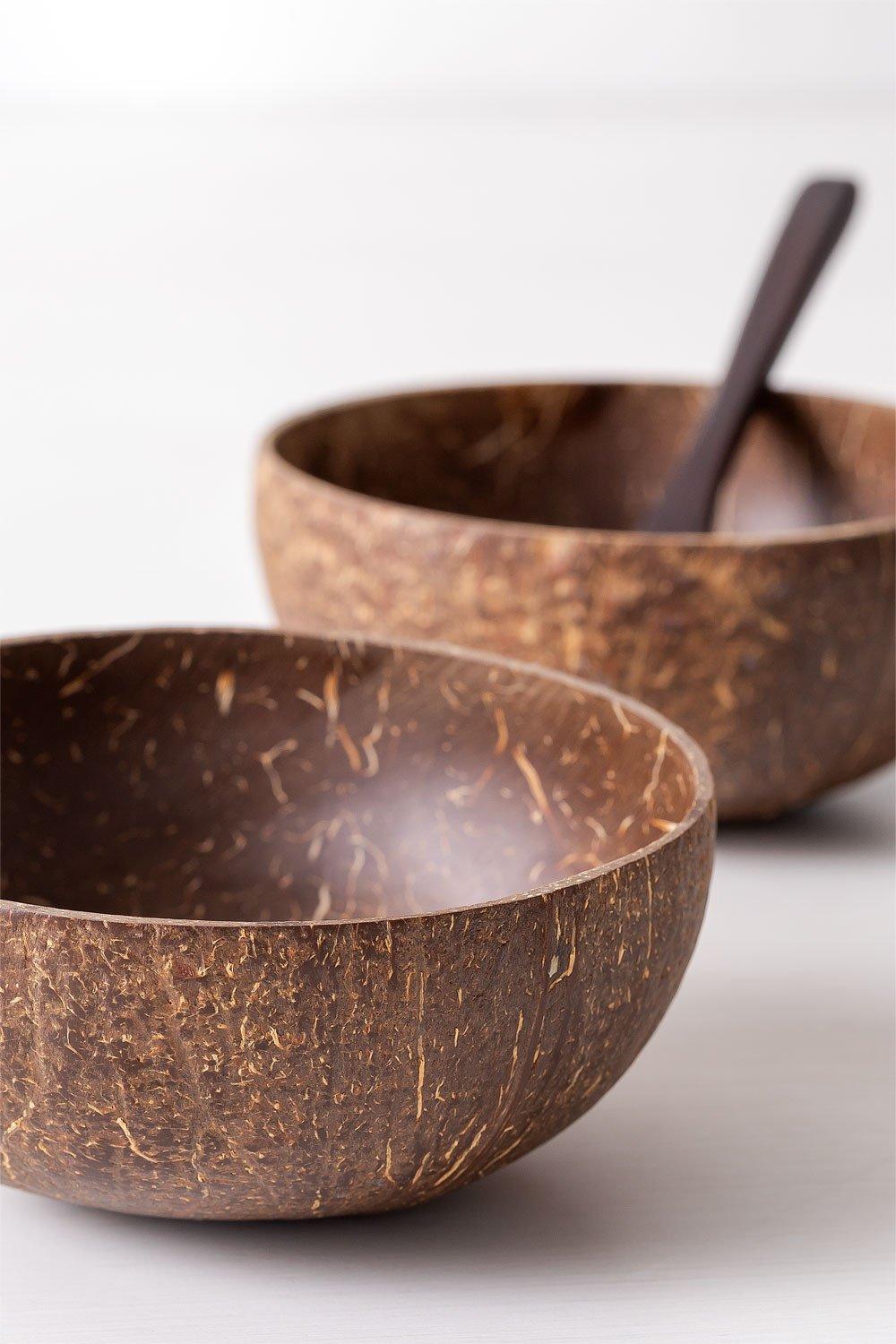 Sklum Set De 2 Bowls De Coco Y 2 Cucharas Island