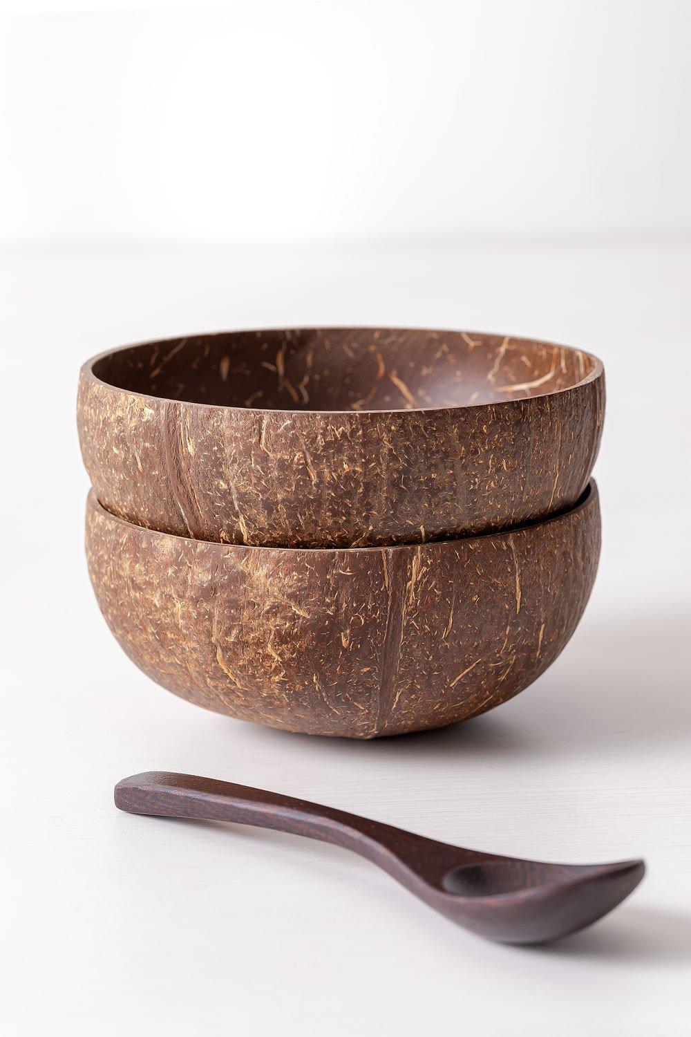 Sklum Set De 2 Bowls De Coco Y 2 Cucharas Island