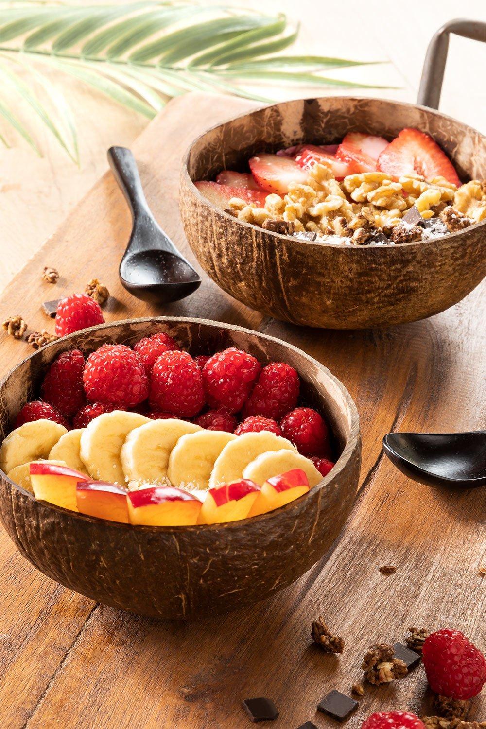 sklum Set de 2 Bowls de Coco y 2 Cucharas Island