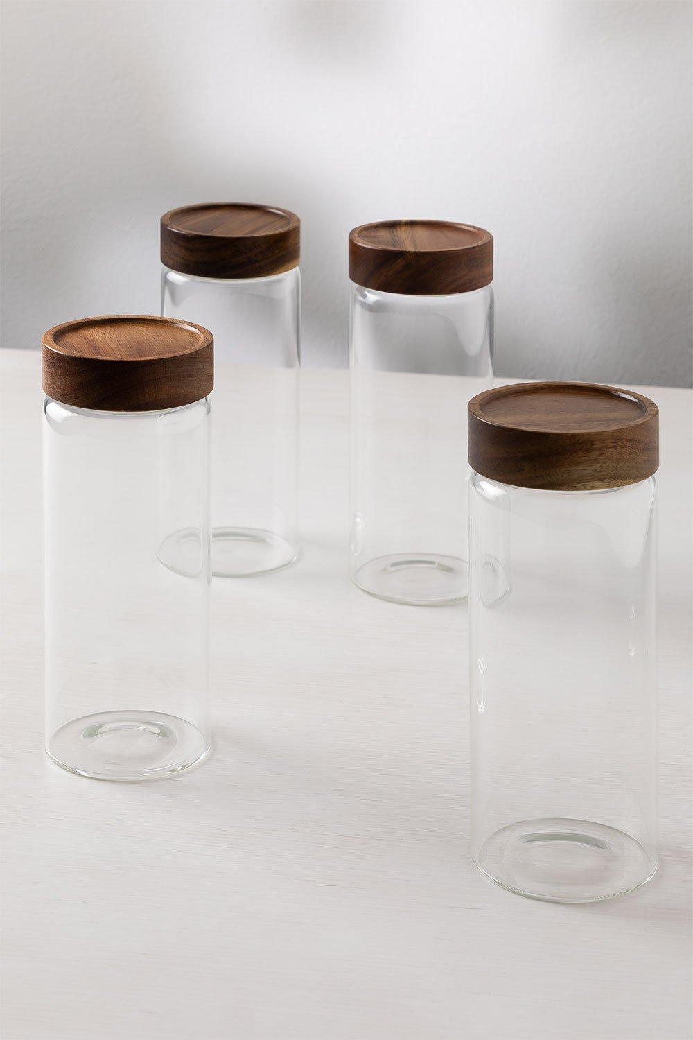 Sklum Set De 4 Tarros De Cristal (Ø8 Cm) Weris