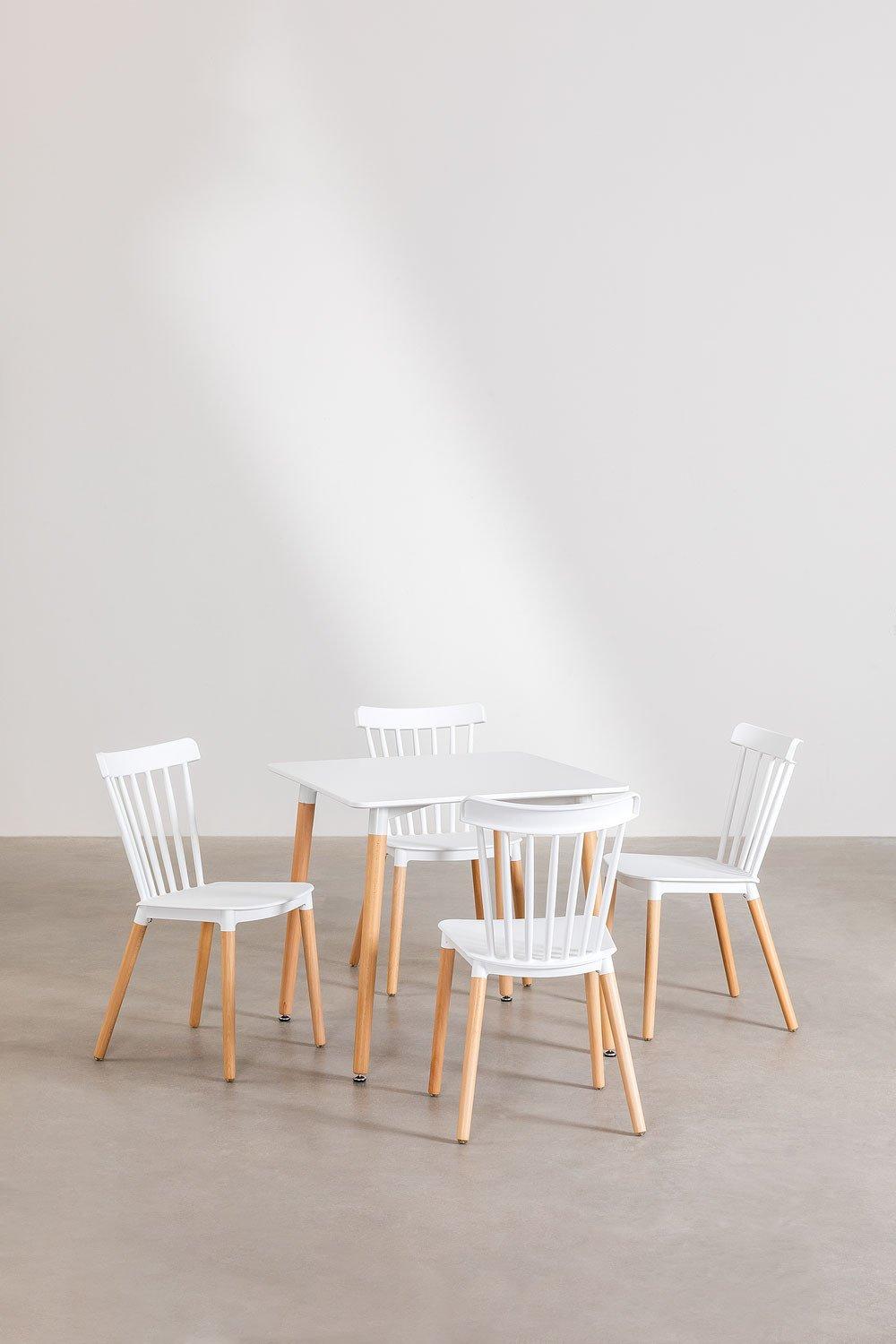 Sklum Set De Mesa Royal (80x80) Y 4 Sillas Royal