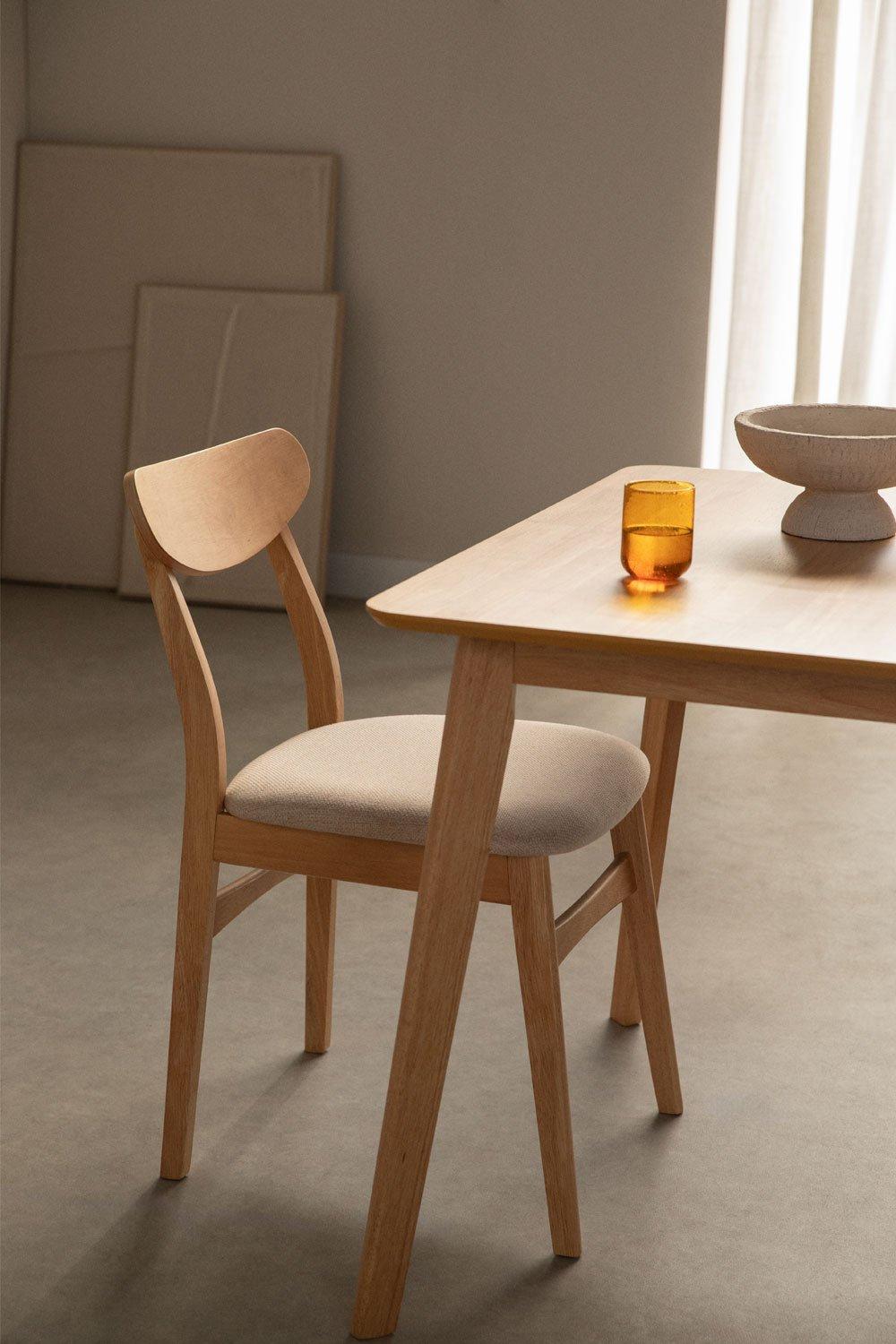 sklum Silla de comedor en tela y madera Cloda