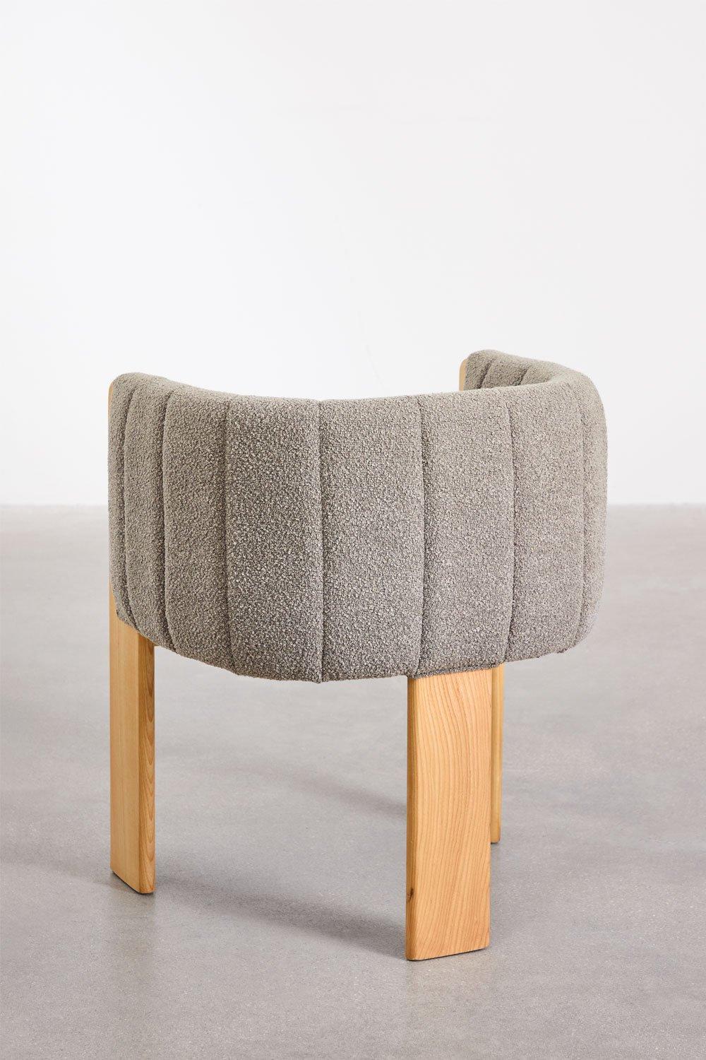 Sklum Sillón En Madera De Fresno Y Tela Bouclé Leo