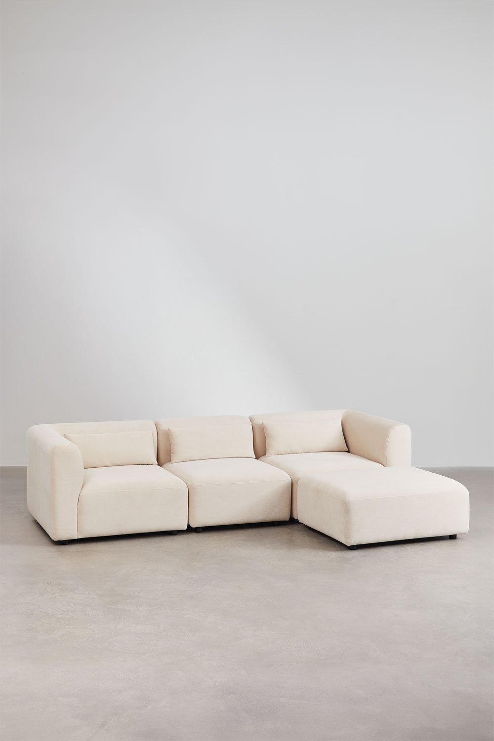 Sklum Sofá Modular De 3 Peças Com Pufe Fogler