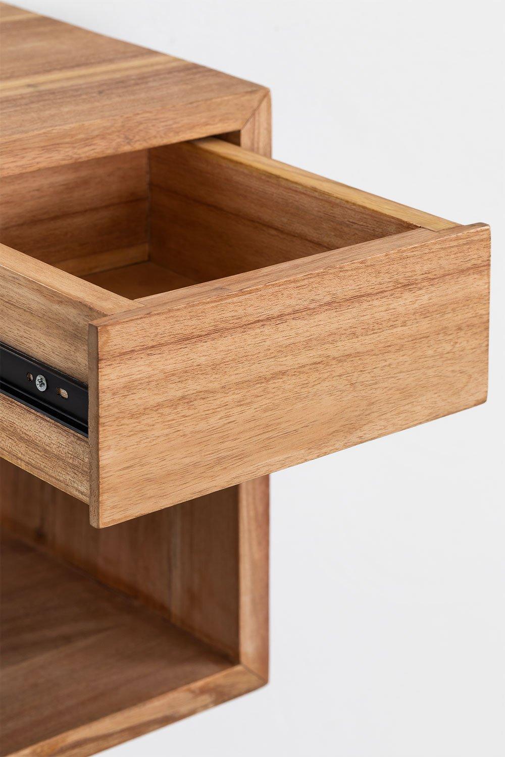 Sklum Table De Chevet Flottante En Bois Gyda