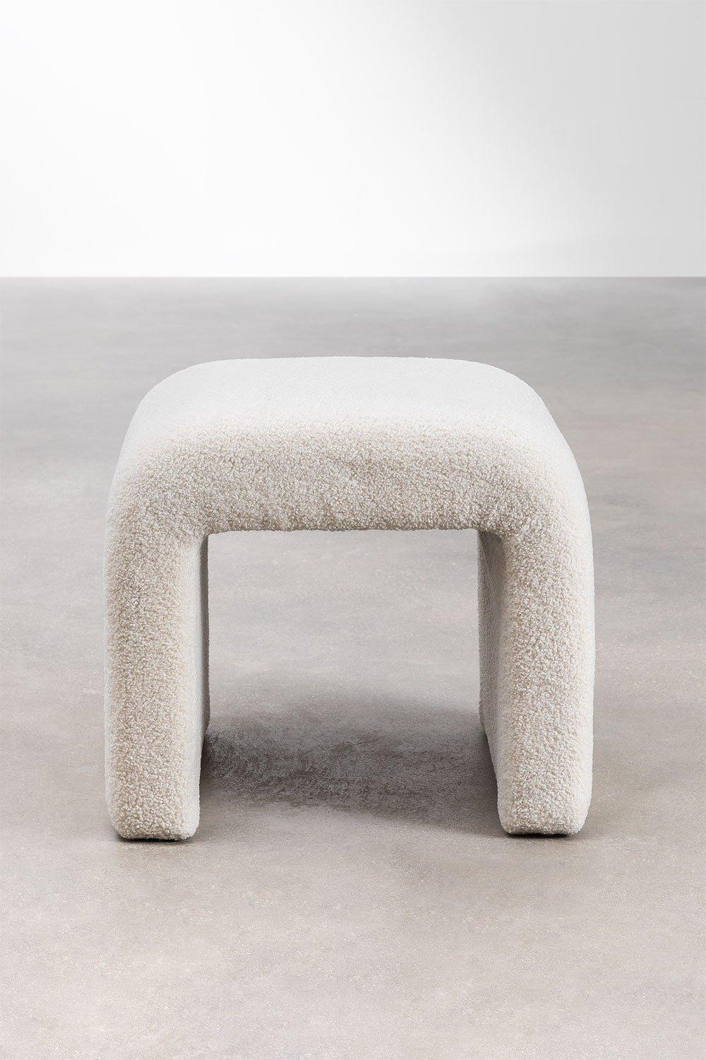 Sklum Tabouret Bas En Agneau Blanc Carlise