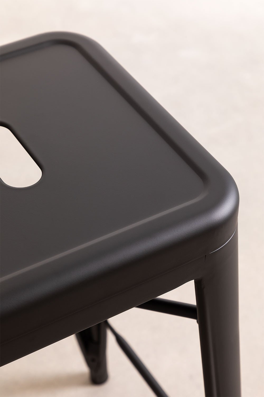 Sklum Tabouret Haut 65cm En Acier Noir LIX Mat